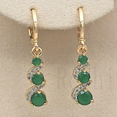 abordables Pendientes-Mujer Pendientes colgantes Pendiente Estilo retro Alegría Elegante Vintage Moda Lujo Dulce Aretes Joyas Rojo claro / Verde / Arco Iris Para Boda Víspera de Todos los Santos Regalo 1 Par