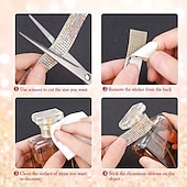 cheap Wearable Accessories-Bling Crystal Drill Rhinestone Shiny Colorful Artificial DiamondCar Sticker Handmade Diy Making Car Decoration 1yard 91cm