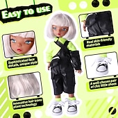 abordables Poupées-Poupée pi shuai de 11 pouces, cheveux blancs, joint 360 bjd fille, poupée interchangeable, jouet pour enfants