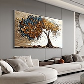 cheap Floral/Botanical Paintings-Handmade Oil Painting Canvas Wall Art Decor Original life Tree Abstract Landscape Painting for Home Decor With Stretched Frame/Without Inner Frame Painting