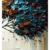 cheap Floral/Botanical Paintings-Handmade Oil Painting Canvas Wall Art Decor Original life Tree Abstract Landscape Painting for Home Decor With Stretched Frame/Without Inner Frame Painting