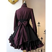 cheap Dresses-Retro Vintage Punk &amp; Gothic Steampunk Dress A-Line Dress Cosplay Patchwork Women&#039;s Fantasy Steampunk Performance Party Adults&#039; Dress Spring Fall