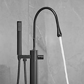 זול ברזים לאמבטיה-ברז לאמבטיה - מינימליסטי מגולוון עומד לבדו שסתום קרמי Bath Shower Mixer Taps