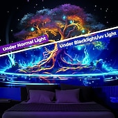billiga Blacklight tapestries-blacklight gobeläng uv reaktiv glöd i mörkret glöd party neon bonsai natur psykedelisk trippy dimmigt hängande gobeläng väggkonst väggmålning för att leva