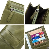 billiga Plånböcker-vintage rfid-blockerande plånbok i läder för kvinnor - koppling med flera fack med kortplatser, myntficka och ID-fönster för vardags- och reseanvändning