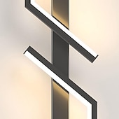 economico Lampade LED da parete-Lampada da parete a led nera moderna lampada da parete lineare in metallo lampada da parete per interni a led applique da parete design a lunga striscia lampada da parete per interni per soggiorno