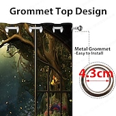 billiga Gardiner och draperier-2 paneler landskap skog gardin draperier mörkläggningsgardin för vardagsrum sovrum kök fönster behandlingar värmeisolerat rum mörkläggning