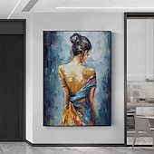 preiswerte Nude Art-Handgefertigtes Ölgemälde auf Leinwand, Wandkunst, Dekoration, modernes abstraktes Figurenporträt, Mädchenrücken, für Heimdekoration, gerolltes, rahmenloses, ungedehntes Gemälde