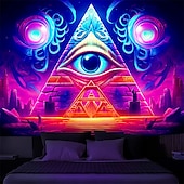Χαμηλού Κόστους Μαύρισμα ταπετσαρία-blacklight ταπετσαρία uv αντιδραστική λάμψη στη σκοτεινή λάμψη πάρτι νέον πυραμίδα μάτι φύση ψυχεδελική trippy ομιχλώδης κρεμαστή ταπετσαρία τοίχου τοιχογραφία για κρεβατοκάμαρα σαλονιού