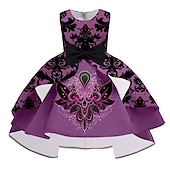 Girls' 3D Floral Party Dress Sleeveless 3D Print Summer Spring Fall Vacation Party Special Occasion Elegant Princess Beautiful Kids 3-12 Years Party Dress Swing Dress A Line Dress Above Knee Regular 12