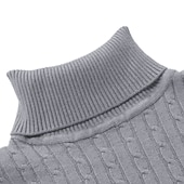 preiswerte Herrenpullover-Herren Rollkragenpulli Pullover Strickpullover Rollkragenpullover für Herren Gerippt Gedrehtes Stricken Retro Stilvoll Farbblock Rollkragen Perlenbesetzter Saum Pullover Täglich Festtage Bekleidung