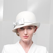 olcso Partikalapok-kalapok 100% gyapjú kalap fedora sapka esküvő ünnep elegáns esküvő csípős toldású fejfedővel