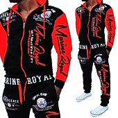 economico tuta e felpa con cappuccio da uomo-Per uomo Tuta Da Ginnastica Con cappuccio Sportivo Giornaliero Per eventi Morbido Color Block Alfabetico Giallo Rosa Rosso Abbigliamento sportivo Streetwear Sport Primavera &amp; Autunno