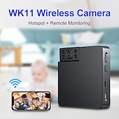 お買い得  屋内IPネットワークカメラ-2023 新しい wk11 ミニカメラ wifi ナイトビジョン小型秘密カメラモーション起動 hd dvr ワイヤレスセキュリティカム
