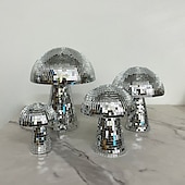 abordables accessoires de photomaton-Champignon boule disco miroir verre laser papierchampignons ornements