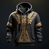 cheap Men&#039;s 3D Hoodies-Men&#039;s Graphic Viking Hoodie Hoodies Sweatshirt Hoodie Long Sleeve Hooded Sweatshirt Hooded Fashion 3D Print Sports Outdoor Holiday Vacation Blue Green Print Front Pocket Spring &amp;  Fall Designer