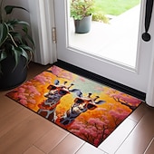 Недорогие Коврики-красочный коврик для двери с жирафом, напольные коврики, моющиеся коврики, кухонный коврик, нескользящий маслостойкий ковер, коврик для дома и улицы, декор спальни, коврик для ванной комнаты, коврик