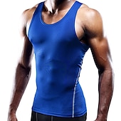 levne Tílka na cvičení-Pánské Gymnastická košile Kompresní nádrž Fitness Tank Pánské topy Tričkový Bez rukávů Sporty a outdoor Dovolená Jdeme ven Běžné / Denní Posilovna Rychleschnoucí Prodyšné Měkké Bez vzoru Černá Bílá