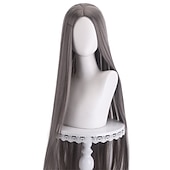 abordables Perruques d&amp;#39;anime-perruque synthétique droite partie médiane perruque faite à la machine longue a1 a2 a3 a4 a5 cheveux synthétiques femmes cosplay doux fête rose rouge noir perruques de carnaval