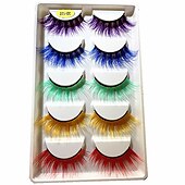 levne rekvizity fotobudky-3 ks 132 barev smíšených 3d pět párů umělých řas přirozeně husté a jemné jevištní make-up řasy přehnané řasy v Evropě a Americe na karnevalový večírek