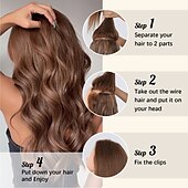 tanie Klip w rozszerzeniach-Luźny Curl Bouncy Curl Włosie synetyczne 22&quot; Przedłużanie włosów Clip in / on Włosy na żyłce 1 paczka Gładki Puszysty Wszystko