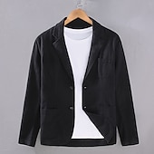 cheap Men&#039;s Blazers-Men&#039;s Graduation Blazer Formal Evening Wedding Party Party &amp; Evening Pocket Fashion Casual Spring &amp;  Fall Polyester Plain Pocket Casual / Daily Single Breasted Blazer Black White Blue khaki