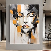 voordelige Schilderijen van mensen-100% grote handgeschilderde muurkunst figuur abstract getextureerd schilderij vrouw schilderij oranje textuur schilderij vrouw abstract schilderij getextureerde muur kunst woondecoratie decor klaar om
