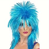1980's Punk Rock Anime/Cosplay Sports Fan Party Wig (Blue) Halloween Wigs3