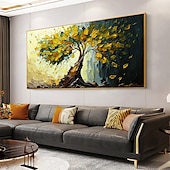cheap Floral/Botanical Paintings-Handmade Oil Painting Canvas Wall Art Decor Original life Tree Abstract Landscape Painting for Home Decor With Stretched Frame/Without Inner Frame Painting