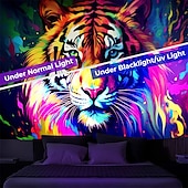 billige Blacklight -billedvev-blacklight billedvev uv reaktiv glød i mørket glød party neon tiger dyr psykedelisk trippy tåkete hengende billedvev veggkunst veggmaleri for stue soverom