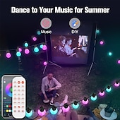 זול אורות חכמות-מנורת ס string חכמה LED Tuya חכמה קשת אור S14 חיצונית עמידה במים סוס דוהר פנטזי עם 20 בועות בכש 12 מטרים עם אספקת חשמל USB