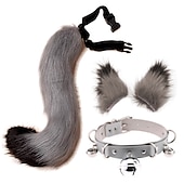 cheap Wearable Accessories-Simulated Plush Beast Ears Halloween Set Beast Tail Jewelry Cos Fox Ear Hair Clip Mantra Exhibition Prop Accessories