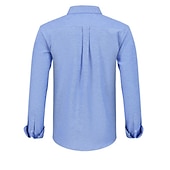 abordables chemises sans repassage pour hommes-Homme Chemise Chemise habillée Uni Bureau &amp; Carrière Fête de mariage Noir Blanche Rose dragée bleu marine manche longue Revers Printemps &amp; Automne Vêtement Tenue