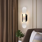 economico Luci da parete-applique da parete a led in marmo ovale applique moderna luce calda apparecchio di illuminazione moderna lampade da parete per interni camera da letto sala da pranzo rame 110-240v