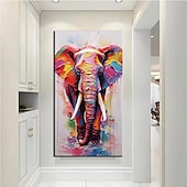 abordables Pinturas de animales-Hecho a mano Pintura al óleo pintada a colgar Pintada a mano Horizontal Abstracto Animales Moderno Sin marco interior  (sin marco)