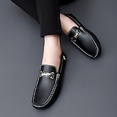 billige Slip-ons og loafers til herrer-lyseblå kjøreloafers for menn - uformelle slip-on mokkasiner med metallspennedetaljer, komfortable sko for kjøring og hverdagsbruk