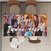 baratos Presentes Personalizados-Toalha de Mesa Personalizada Cobertura Retangular de Mesa Para Decoração Interna Externa Tamanho Total Anti Sujeira e À Prova de Óleo