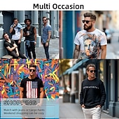 ieftine Tricouri amuzante pentru bărbați-Tricou grafic sarcastic cu litere pentru bărbați Tricou cu imprimeu în 3D cu guler rotund Tricou cu mânecă scurtă Designer zilnic Retro Vintage Sporturi în aer liber Vacanță Ieșiri Negru Violet Verde