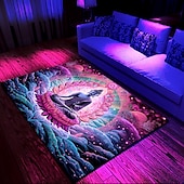 levne Černý koberec-blacklight koberec UV reaktivní záře ve tmě kobereček kuchyňská podložka protiskluzová olejivzdorná trippy buddha podlahová podložka do obývacího pokoje koberec vnitřní venkovní podložka ložnice