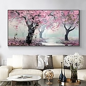 cheap Landscape Paintings-Mintura Handmade Tree Flower Oil Paintings On Canvas Wall Art Decoration Modern Abstract Picture For Home Decor Rolled Frameless Unstretched Painting