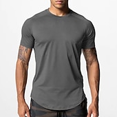 voordelige actieve T-shirts en tanktops voor heren-Voor heren T-shirt Fitnessshirt Basketbalshirt Atletische overhemden Strakke ronde hals Korte mouw Sport &amp; Outdoor Vakantie Uitgaan Casual / Dagelijks Snel Drogend Zweetafvoerend Ademend Zacht Effen