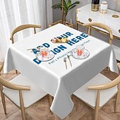 זול קישוטים מותאמים אישית-מפה שולחן ריבועית מותאמת אישית עיצוב תמונה מותאמת אישית כיסוי שולחן אוכל מותאם אישית מתנת יום האהבה מותאמת אישית