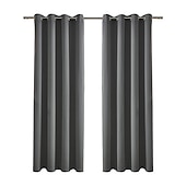 baratos Cortina de Blackout-Cortina blackout cinza com 1 painel, cortinas com isolamento térmico para quarto e sala de estar, série ikea