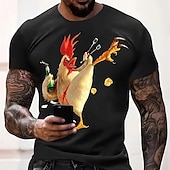 Veterans Day Men's Patriot Patriotic Veteran Rooster Funny T shirt Tee Top 100% Cotton Short Sleeve Graphic Shirt Black Comfortable Tee Sports Outdoor Holiday Fashion Designer3