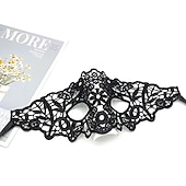 cheap Photobooth Props-10 Pcs Adult Party Lace Mask Half Face Masked Ball Women&#039;s Halloween Props Black Fun Eye Mask