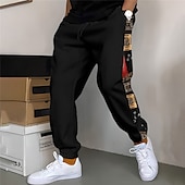 abordables Pantalones de deporte-Hombre Pantalones de Deporte Pantalón Jogger Persona que practica jogging Pantalones Retazos Correa Cintura elástica Bloque de color Comodidad Transpirable Casual Diario Festivos Deportes Moda Negro