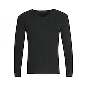 abordables Pull col rond-Homme Pull Pull en maille torsadée A côtes Tricoter Tricoté Plein Col V Garder au chaud Décontractées Usage quotidien Vacances Vêtement Tenue Automne hiver caramel Noir M L XL