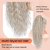 abordables Coletas-Correa Coletas Suave / Natural / Fácil vestidor Pelo sintético Pedazo de cabello La extensión del pelo Rizado 26 pulgadas Fiesta / Fiesta / Noche / Ropa Cotidiana