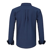 abordables chemises sans repassage pour hommes-Homme Chemise Chemise habillée Uni Bureau &amp; Carrière Fête de mariage Noir Blanche Rose dragée bleu marine manche longue Revers Printemps &amp; Automne Vêtement Tenue