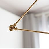 baratos Luzes da ilha-Luminária pendente industrial, luz suspensa com braço oscilante, luz pendente de teto ajustável para sala de jantar e sala de estar em ouro